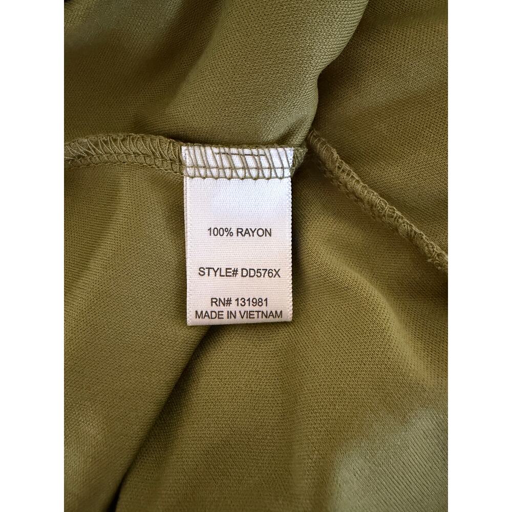 NAIF Women Plus Size Tunic Dress 2X Cold Shoulder Green Lined Cold Shoulder New - Picture 10 of 11